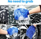 Microfiber Car Wash Mitt Scratch Free Auto Cleaning Glove 1Pc Double-Sided Strong Water Absorption Thickened Wash Gloves Blue