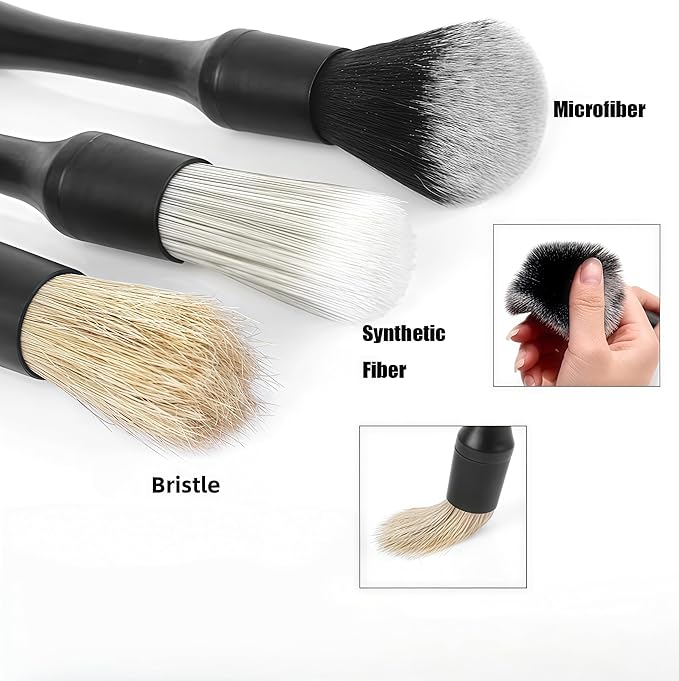7PCS Car Beauty Brush Set, Cleaning Brushes for Car Interior or Exterior, Dust Removal and Cleaning Tools, Suitable for Logos, Vents, Wheels, Leather Seats