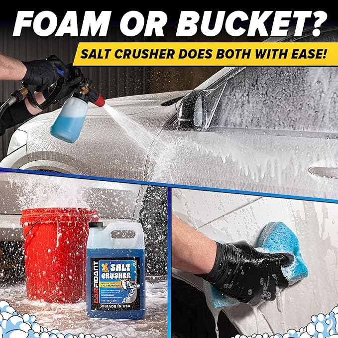 Carfidant Xtreme Salt Crusher – Boat Wash Soap & Salt Remover - Marine Engine Flush & Road Salts Neutralizer - Heavy Duty Cleaner for Boats, Jetskis, Cars - 16 fl. oz.