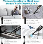 Upbooz Car Vacuum, Handheld Vacuum Cordless with 14000PA Powerful Suction with LED Light, Air Duster 2-in-1,Low Noise Rechargeable Portable Vacuum Cleaner for Car Home Pet Office
