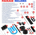 Holikme Dryer Vent Cleaner Kit Dryer Cleaning Tool Include Dryer Vent Brush, Omnidirectional Blue Dryer Lint Vacuum Attachment Dryer Lint Trap Brush, Vacuum & Dryer Adapters