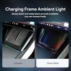 Ambient Lighting Wireless Charging Frame for 2025-2026 Tesla Model Y (Includes Juniper) 2024-2026 Tesla Model 3 PC Stylish Decorative Accessories (Little Starry Sky, White)