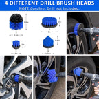 AUTODECO 30Pcs Car Detailing Brush Set, Car Detailing Kit, Auto Detailing Drill Brush Set, Car Detailing Brushes, Car Wash Cleaning Tools Kit for Interior, Exterior, Wheels, Blue