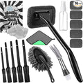 16 Pcs Windshield Cleaner Tool, Car Cleaning Kit with Various Detailing Brushes Set Spray Bottle Cleaner Towel Cleaning Gel Accessories Car Interior Detailing Kit for Windows Vents(Gray)
