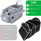 FoxBox Car Seat and Trunk Organizer, Front or Back Seat Storage - SUV Passenger Floor, Under or Between Seats Organization, Car Gifts for Men and Women (Grey)
