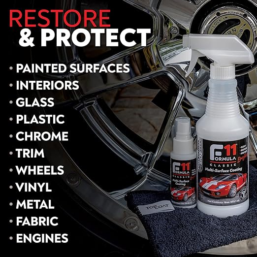 TopCoat F11 Polish & Sealer for Cars, Motorcycles and More – Water-Based Alternative to Ceramic Car Wax - 1 Gallon F11 Top Coat Bottle