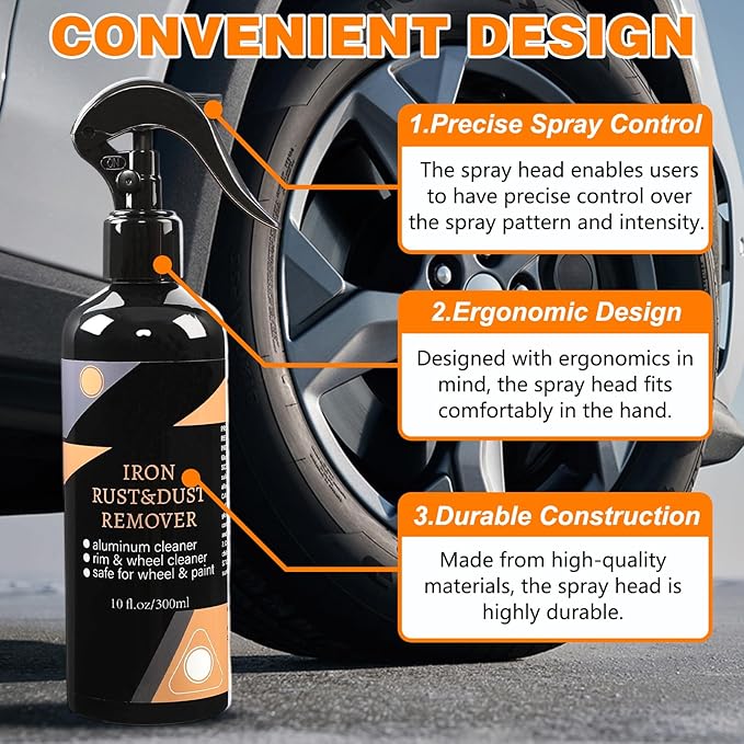 Rim & Wheel Cleaner Spray, Iron Rust & DUST Remover, Purple Color Changing Iron Remover, Rust for Most Wheel