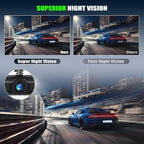 4 Channel 360°Dash Cam Front and Rear Inside Left Right,3'' 1080P Dash Camera for Cars,Dash Camera Car Camera with Motion Detection,Loop Recording,G-Sensor,24 Parking Monitor