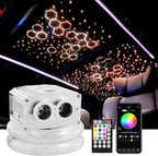 ATOKEE 16W Twinkle 1000pcs Starlight Headliner Kit, 0.03in 13.1ft Dual Port Fiber Optic Star Lights for Car Home Use, Controlled Via APP/Remote