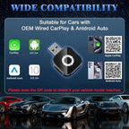 4-in-1 Wireless CarPlay Adapter for Apple CarPlay & Android Auto & AirPlay & MirrorLink, 2026 Upgraded Screen Mirroring Mini USB Adapter with Type-C Extension, Low Latency, Plug & Play