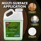 Eco-Poly Polyurethane Sealer — Non-Toxic, Low Odor, Quick-Dry Water Based Protective Spar Varnish for Indoor & Outdoor, Satin 1 Gallon Polyurethane Sealant for Wood, Concrete, Multiple Surfaces