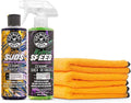 Chemical Guys HydroSuds Ceramic SiO2 Shine High Foaming Car Wash Soap, 16 fl oz, Berry Scent + HydroSpeed Ceramic Quick Detailer, 2-16 Fl Oz Chemicals + Microfiber Towels, (3-Pack of Gold 16" x 16")