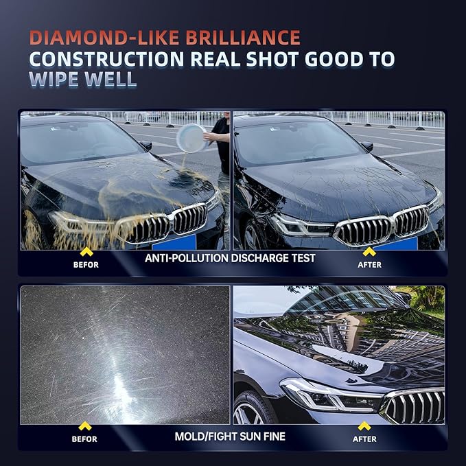 Car Wax Ceranmic Coating,Ceramic Graphene Paste Wax for Car Detailing, High Gloss Shine, Extreme Water Beading, Long-Lasting Protection, for Paint Wheels and More, 7.7 oz (Pack of 1) ﻿