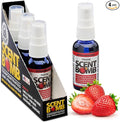 Scent Bomb Air Freshener Spray, Long-Lasting Odor Eliminator - Effective Deodorizer for Home & Car, Fresh Room Spray for Kitchen, Bathroom & Smell Neutralizer - 1 oz Pack of 4, Strawberry Scent