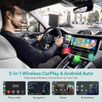 OTTOCAST Mini Nova, 2 in 1 New Gen Wireless Carplay & Android Auto Adapter, Plug & Play, Auto Reconnect USB Dongle, Compatible with OEM Wired Carplay/Android Auto Cars