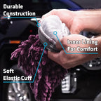 VIKING Car Wash Mitt, Microfiber for Car Cleaning, Premium Chenille, Purple, 10 inch x 8 inch, 2 Pack