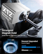 【Military-Grade】andobil 3 in1 Magnetic Phone Holder for Car Dashboard Windshield Vent 【Upgrade Suction & Strongest Magnet】Retractable for MagSafe Car Mount Mats for iPhone 17 16 15 14 Pro Max Sumsung