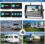 Rohent RV Backup Camera Wireless HD 1080P Waterproof Dual Antennas Digital Signals Rear View System for Trailers Trucks Motorhomes 4 Channels 7'' Touch Key DVR Monitoring Night Vision R12
