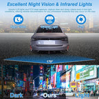 3 Channel Dash Cam Front and Rear Inside,1080P FHD Car Camera with 32G MMC Card, Night Vision, G-Sensor, Motion Detection, Parking Monitor, Loop Recording for Cars, SUVs, Trucks