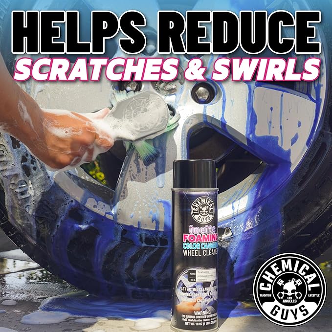 Chemical Guys Incite Foaming Color Changing Wheel Cleaner (Aerosol) (2 Pack) – Iron-Activated Foaming Spray for Brake Dust & Wheel Decontamination