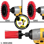 Drillbrush Hard Bristle Cleaning Brush for Crevices and Gaps - Drill Brush Attachments for Cleaning Brick and Cement - Brick Fireplace Cleaner Brushes - Cemetery Headstone Cleaner Kit for Graves