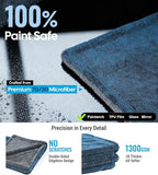 Wigoo Premium Microfiber Car Drying Towel 1300GSM, 2-Size Set[36"×24"+16"×16" Ultra-Absorbent, No Streaks & Scratches] Dual-Sided Edgeless Wash Towels with Twisted Loop, for Cars Detailing, SUV, Truck
