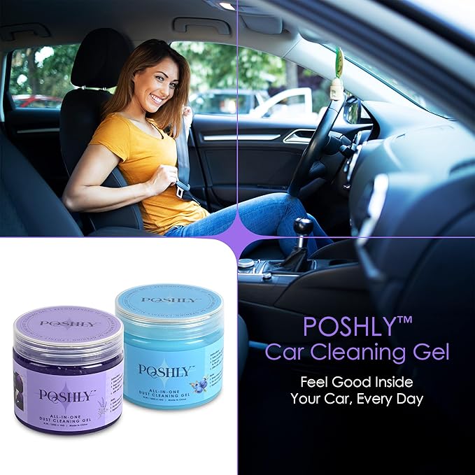 Car Cleaning Putty & Gel Slime, Reusable Cleaning Putty for Car Interior, Air Vents, Dashboard & Keyboard, No Residue Auto Detailing Gel (Lavender Scent)