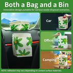 Disposable Car Garbage Bin Bags 60 PCS, Leak-proof Cleaning and Vomit Bags, Recycled HDPE, Easy Stick-On and Stand Design, Disposable Small Garbage Bags