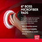Griot's Garage BOSS 6.5” Microfiber Pads for Car Polishing and Detailing, Buffing Pads for Moderate and Severe Scratch Removal, Set of 2