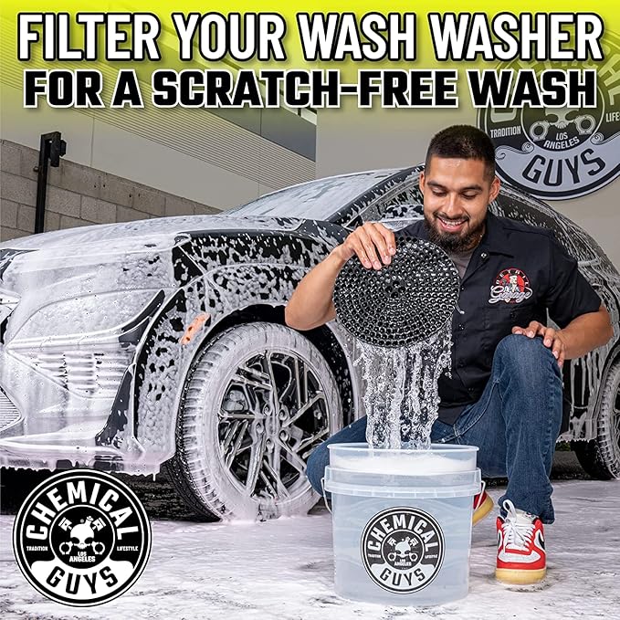 Chemical Guys CWS_110BK Car Wash Detailing Bucket, Mitt & Accessories Bundle (6 Items) Featuring Honeydew Snow Foam Car Wash Soap, 128 oz (1 Gallon) - Works on Cars, Trucks, SUVs, RVs & More