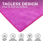 The Rag Company - All-Purpose Microfiber Terry Cleaning Towels - Commercial Grade, Highly Absorbent, Lint-Free, Streak-Free, Kitchens, Bathrooms, Offices, 300gsm, 16in x 16in, Lavender (12-Pack)