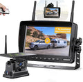 Wireless Backup Camera for Truck Magnetic Solar 1 Mins DIY Installation RV Backup Camera HD 7" 1080P Rear View Camera with 4 Channels DVR Recording 18 LED IR Night Vision for Car,Van,SUV,Trailer