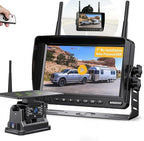 Wireless Backup Camera for Truck Magnetic Solar 1 Mins DIY Installation RV Backup Camera HD 7" 1080P Rear View Camera with 4 Channels DVR Recording 18 LED IR Night Vision for Car,Van,SUV,Trailer