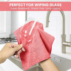 SIFANGKE Microfiber Cleaning Cloth, 12 Pack Pink Cleaning Rags for Housekeeping, Reusable Microfiber Towels for Car, Kitchen, Bathroom and Household Cleaning Supplies, 11.8"X11.8"