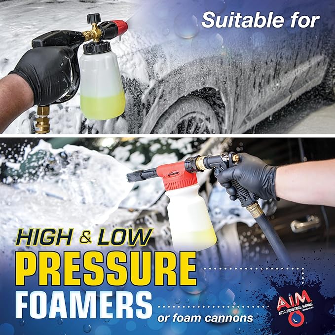 AIM Chemicals Wash N Wax Car Soap - pH neutral for cars, trucks, boats, and RVs. Protects wax and sealants. Use with foam cannon or hand wash. Ideal for detailing and cleaning supplies (AC WW5)