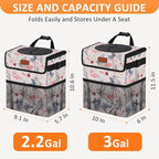 Vankor Cute Car Trash Can, Car Accessories for Women Interior Can Trash Bag Hanging Automotive Garbage Cans Pink Flamingo