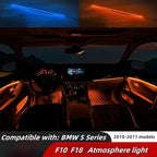 Car Interior Door Dual Color Decorative Strip Ambient Light, for BMW 5 Series F10 F11 F18 2010-2017 Vehicle Model (Rice white), HY-F10Xi