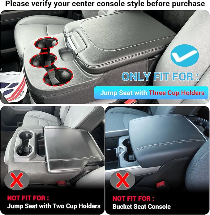 Center Console Cup Holder Organizer Compatible with 2013-2024 Dodge RAM 1500/1500 Classic, 2013-2026 RAM 2500/3500 Accessories, Cup Holder Front Storage Box Tray (Fit 3-Cup Holder Jump Seat)