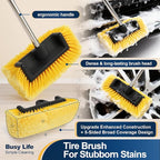 Yocada Five-Sided Car Wash Brush with 61" Long Handle No Scratch 12" Soft Bristle Brush Car Wash Cleaning Mop for Car SUV RV Truck Caravan Boat House Siding Floor