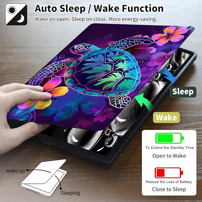 for Kindle Paperwhite Case,6" Kindle Paperwhite 4 10th Generation Case 2018 & Kindle Paperwhite Signature Edition,Leather Slim Adjustable Stand Cover Auto Wake/Sleep,Glitter Sea Turtle