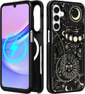 for Samsung Galaxy A14 5G Phone Case - Compatible with MagSafe Women Girls Cute Magnetic Protective Cover Girly Aesthetic Sun Moon Heavy Duty Shockproof Design for Samsung Galaxy A14 5G Cases