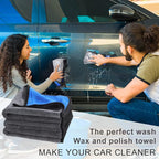 Nuenen 20 Pcs Microfiber Car Drying Towels Microfiber Cleaning Cloth 800 GSM Thick Plush Cleaning Dusting Cloth Auto Detailing Absorbent Towels Rags for Car Household Kitchen Window(Grey and Blue)