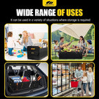 MIKKUPPA Car Trunk Organizer - 105L Collapsible Large Trunk Organizer for Groceries, Trunk Storage Organizers for SUV Auto Truck Van with Non Slip Bottom (Black)