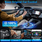 Mini Wireless Adapter for Carplay/Android Auto, Fastest for Converts Factory Wired to Wireless Carplay Adapter for OEM Cars from 2016,Plug & Play,Mini Size Car Play Dongle for iOS 10+/Android 11+
