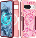 for Google Pixel 8A Case 6.1 Inch - Compatible with MagSafe Women Girls Cute Magnetic Protective Cover Girly Kawaii Pretty Fashion Heavy Duty Shockproof Design for Google Pixel 8A Phone Cases