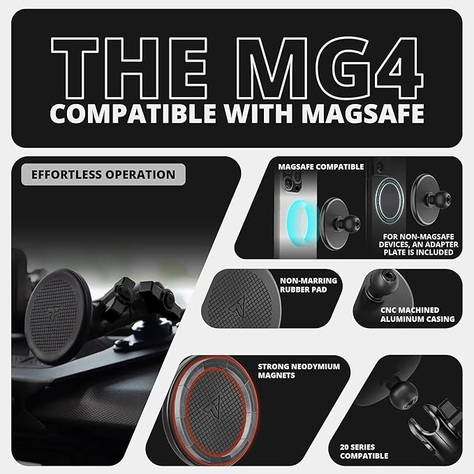 Tackform Link Vent Mount Magnetic Phone Holder - Compatible with MagSafe, 2021-2025 Ford F150 & Raptor, 2023-2025 Ford Super Duty | Billet Aluminum | Zero Slip | 2" Arm | Black
