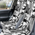 Hahafelt 2 Pack Car Seat Towel Covers with Storage Bag, 63 x 32 Inch Universal Non Slip Waterproof Sweat Protector for Car Truck, Gym Swimming Running, Machine Washable (Black White Abstract)