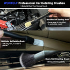 Wontolf Car Wash Kit, Car Cleaning Kit with Long Handle Car Wash Brush, Car Wash Soap, Interior Cleaner, Wheel Cleaner, Window Squeegee, Car Interior Detailing Kit for Cars Trucks RVs SUVs
