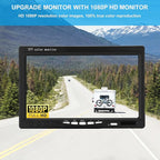 Kairiyard Dual RV Backup Camera with 7 Inch Monitor, AHD 1080P, 2 Channel, DIY Guide Lines 150 Degree Wide View Angel Wired Reverse Rear View Camera for Truck Car Trailer Camper Tractor