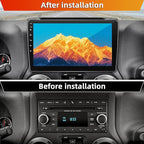 Car Radio Stereo for Jeep Wrangler JK 2007-2018,2+64G Android 13 Touch Screen Radio with Wireless CarPlay Android Auto Bluetooth GPS Navigation Backup Camera